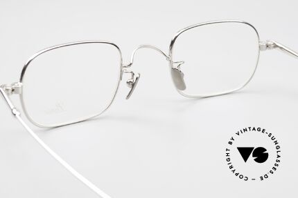 Lunor V 113 Lunor Herrenbrille Eckig Platin, natürlich ungetragen und mit den Titan-Nasenpads, Passend für Herren