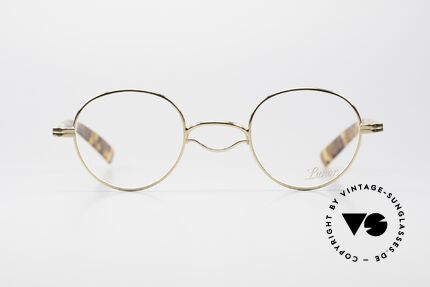 Lunor Swing A 32 Panto Asiatische Version Kleiner Steg, kostbare, 22kt vergoldete Fassung mit Acetat-Bügeln, Passend für Herren und Damen