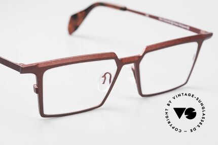 Theo Belgium Emerald Eckige Designerbrille Titanium, das Modell kann natürlich beliebig verglast werden, Passend für Herren und Damen