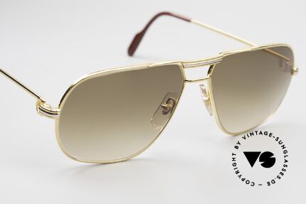 Cartier Tank - M Luxus Designer Sonnenbrille, mit neuen, extrem eleganten Gläsern in braun-Verlauf, Passend für Herren