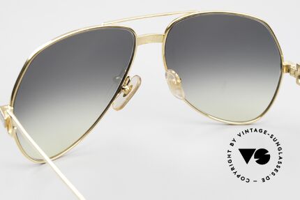 Cartier Vendome Santos - M Gläser Grau-Gelb Verlaufend, ungetragene Rarität, 22kt vergoldet + orig. Verpackung, Passend für Herren und Damen