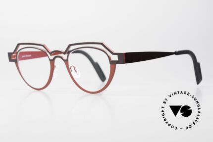 Theo Belgium Percé Designerbrille Panto Titanium, eines tolles Designerstück und echter Hingucker, Passend für Herren und Damen
