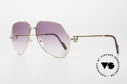 Cartier Vendome Santos - M James Bond Sonnenbrille 80er, Santos-Dekor (3 Schrauben) in MEDIUM Gr. 59-14, 130, Passend für Herren und Damen