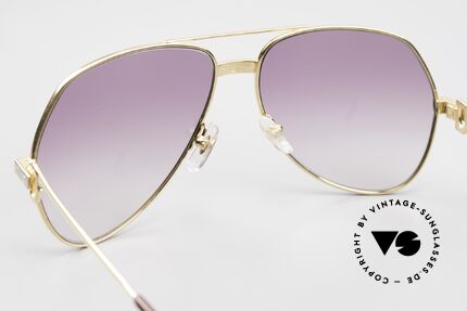 Cartier Vendome Santos - M James Bond Sonnenbrille 80er, lila Gläser und 130mm Bügel (für Bond-Girls geeignet), Passend für Herren und Damen