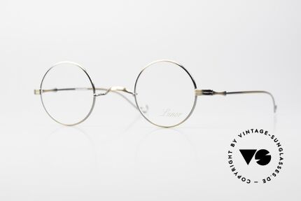 Lunor II 12 Kleine Runde Brille Antik Gold Details