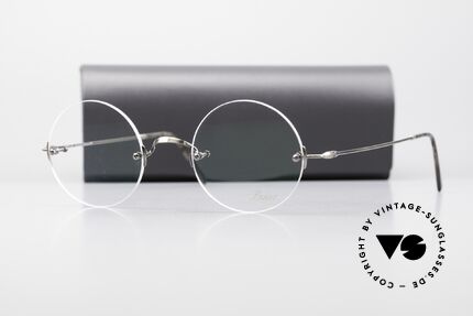 Lunor Classic Round AS Steve Jobs Brille Antik Silber, er machte diese Lunor Brille zu seinem Markenzeichen, Passend für Herren und Damen