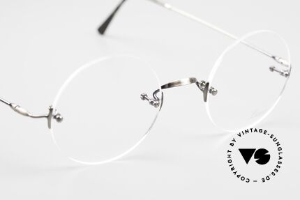 Lunor Classic Round AS Steve Jobs Brille Antik Silber, Größe: small, Passend für Herren und Damen