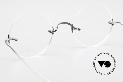 Lunor Classic Round AS Steve Jobs Brille Antik Silber, Größe: small, Passend für Herren und Damen