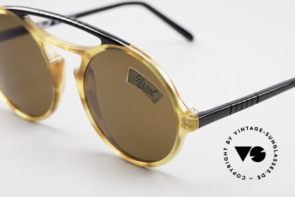 Persol 650 Ratti Runde 80er Sonnenbrille Unisex, legendäre Mineralgläser mit der Persol-Gravur, Passend für Herren und Damen