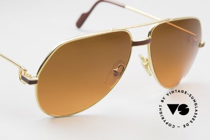 Cartier Vendome Laque - M Luxus Sonnenbrille Aviator, toller Farbverlauf wie ein Sonnenuntergang / Abendrot, Passend für Herren und Damen