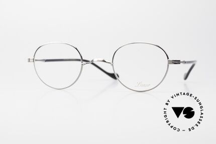 Lunor II A 22 Runde Vintage Brille Antik Silber, Lunor Brille der II-A Serie: Metall und Acetatbügel, Passend für Herren und Damen