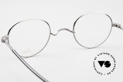 Lunor II A 22 Runde Vintage Brille Antik Silber, Größe: small, Passend für Herren und Damen