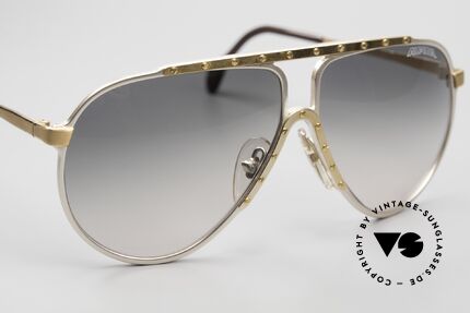 Alpina M1 80er Kult Vintage Sonnenbrille, Fassung: silber / gold mit grauen Originalgläsern, Passend für Herren und Damen