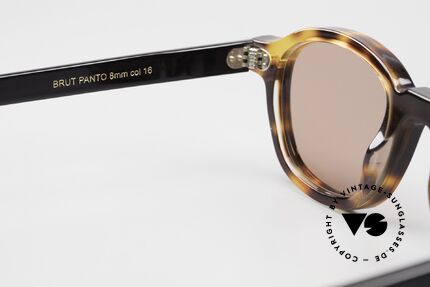 Lesca Brut Panto 8mm Upcycling Acetate Collection, ungetragenes Kultmodell mit Mineral-Sonnengläsern, Passend für Herren und Damen