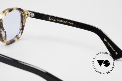Lesca Brut Panto 8mm Sonnenbrille Upcycling Acetate, ungetragenes Kultmodell mit Mineral-Sonnengläsern, Passend für Herren und Damen