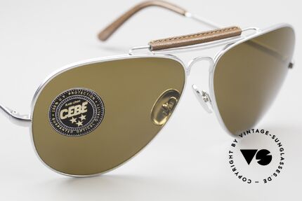 Cebe 309 Leder Aviator Carnet De Vol, ungetragen (wie alle unsere CEBE Aviator-Sonnenbrillen), Passend für Herren