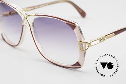 Cazal 193 Original 80er Damen Sonnenbrille, leicht violett getönte Gläser (auch abends tragbar), Passend für Damen