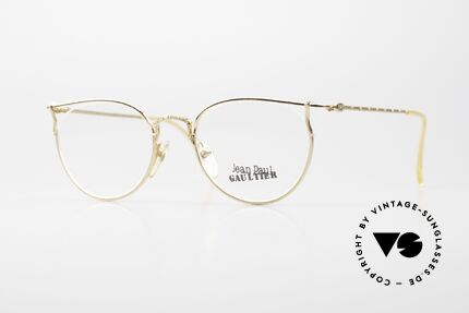 Jean Paul Gaultier 55-3177 Vergoldete Vintage Brille 90er, edle Jean Paul Gaultier 90er Jahre vintage Brille, Passend für Herren und Damen