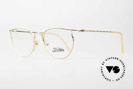 Jean Paul Gaultier 55-3177 Vergoldete Vintage Brille 90er, Rahmenkonstruktion mit randloser Glasfassung, Passend für Herren und Damen