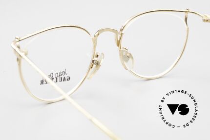 Jean Paul Gaultier 55-3177 Vergoldete Vintage Brille 90er, KEINE Retrobrille; ein über 25 Jahre altes Original, Passend für Herren und Damen