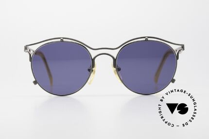 Jean Paul Gaultier 56-2174 Panto Stil 90er Sonnenbrille, Pantobrillen-Form interpretiert vom franz. Designer, Passend für Herren und Damen