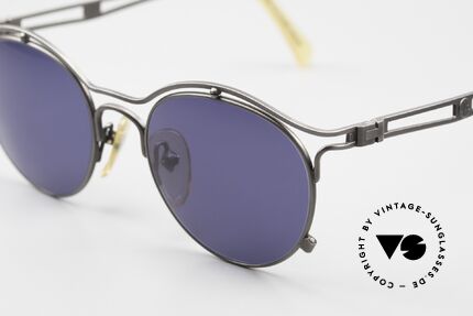 Jean Paul Gaultier 56-2174 Panto Stil 90er Sonnenbrille, grandiose Lackierung in 'grau-gunmetal' (typisch JPG), Passend für Herren und Damen