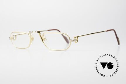 Cartier Demi Lune Santos Limitierte Luxus Lesebrille 80er, dieses Modell = Santos Schrauben Dekor & 22kt vergoldet, Passend für Herren