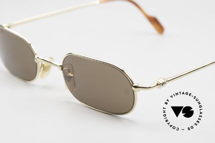 Cartier Orfy 90er Sonnenbrille Eckig Unisex, 22kt vergoldete Metall-Fassung in Größe 50-21, 140, Passend für Herren und Damen