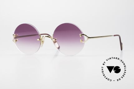 Cartier Madison Limited Einzelstück Customized Violett, edle runde Cartier Luxus-Sonnenbrille von 1997, Passend für Herren und Damen