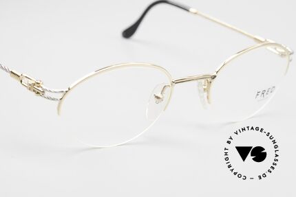 Fred Feroe Ovale Luxus Brille 80er Nylor, mit original Fred Verpackung: Box, Lederetui, Putztuch, Passend für Herren und Damen