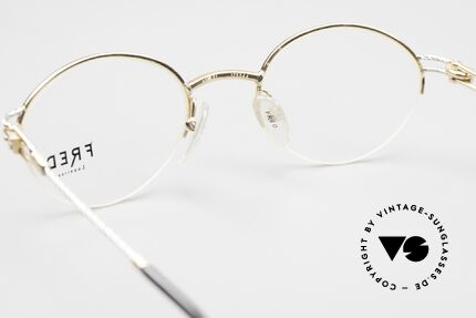Fred Feroe Ovale Luxus Brille 80er Nylor, KEIN RETRO; kostbares vergoldetes Original; Gr. 49/21, Passend für Herren und Damen
