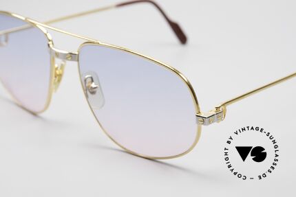 Cartier Romance Santos - XL Gläser in Babyblau Pink Verlauf, 22kt vergoldete Fassung (wie alle alten Cartier Brillen), Passend für Herren Cartier Romance Santos - XL Gläser in Babyblau Pink Verlauf, 22kt vergoldete Fassung (wie alle alten Cartier Brillen), Passend für Herren