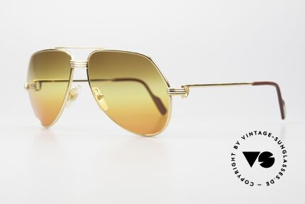 Cartier Vendome LC - S 80er Sonnenbrille Tricolored, hier mit Louis Cartier Dekor in SMALL Gr. 56-14, 130, Passend für Herren und Damen