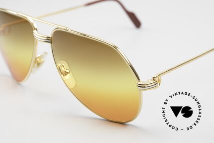Cartier Vendome LC - S 80er Sonnenbrille Tricolored, neue Sonnengläser mit 3fach Verlauf - "Wüstensonne", Passend für Herren und Damen