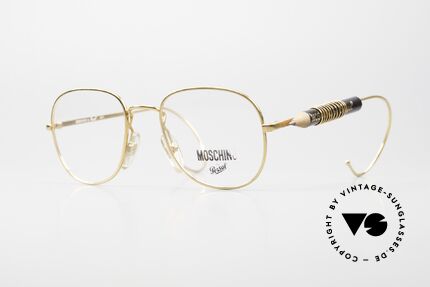 Moschino M17 Bleistift Brille by Persol, vergoldetet vintage Brille von Moschino by Persol, Passend für Herren und Damen