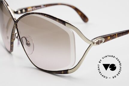 Christian Dior 2056 Butterfly 80er Sonnenbrille, edle Sonnengläser mit Facetten-Schliff in braun-pink, Passend für Damen
