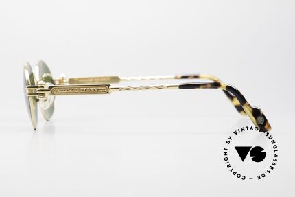 Philippe Charriol 91CP Ovale 80er Luxus Sonnenbrille, die 80er Sonnenbrillen sind z.B. doppelt vergoldet, Passend für Herren und Damen