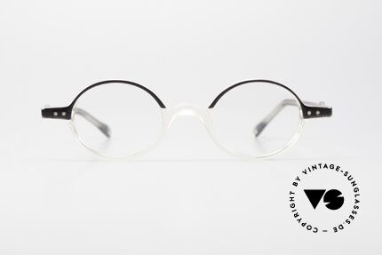 Lunor Mod 42 Echte 90er Brille Kristall Azetat, kleine Brille aus der damaligen Azetat-Kollektion, Passend für Herren und Damen