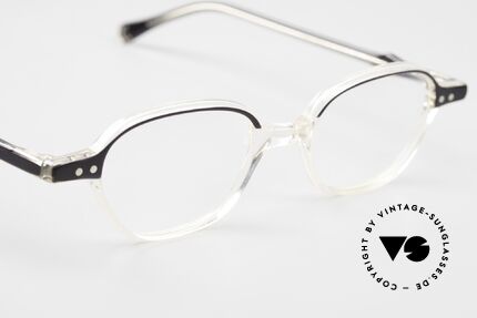 Lunor Mod 46 Alte 90er Brille Kristall Azetat, Lunor Brille kommt mit einem neuen orig. Lunor-Etui, Passend für Herren und Damen