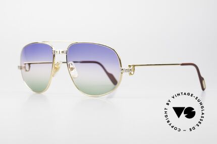 Cartier Romance Santos - XL Luxus Vintage Sonnenbrille 80er, dieses Mod. mit SANTOS-Dekor und XL Größe 61-18, 140, Passend für Herren