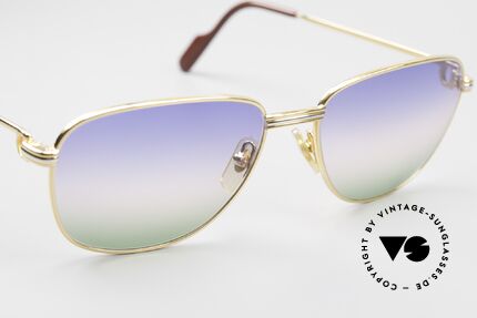 Cartier Courcelles - M 90er Luxus Sonnenbrille Unikat, edler Dreifach-Farbverlauf der Gläser wie ein Horizont, Passend für Herren und Damen