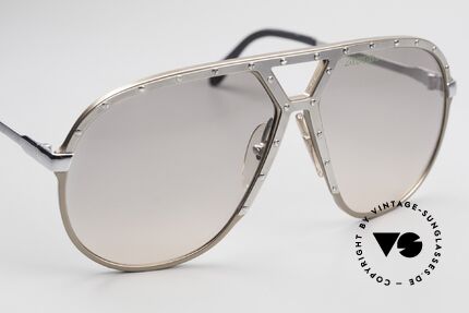 Alpina M1 Sehr Rare Vintage Sonnenbrille, leicht braungrau mit silberner Blende & Schrauben, Passend für Herren