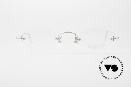 Savile Row Rimless Randlose 14k Gold Filled Brille, runde, randlose Brille (Rahmen: 14kt Gold-Filled), Passend für Herren und Damen