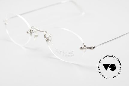 Savile Row Rimless Randlose 14k Gold Filled Brille, SR Algha Brillen trugen schon John Lennon, Gandhi, Passend für Herren und Damen