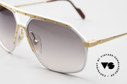 Alpina M6 Alte Vintage Sonnenbrille 80er, silberner Rahmen: vergoldete Blende und Schrauben, Passend für Herren und Damen