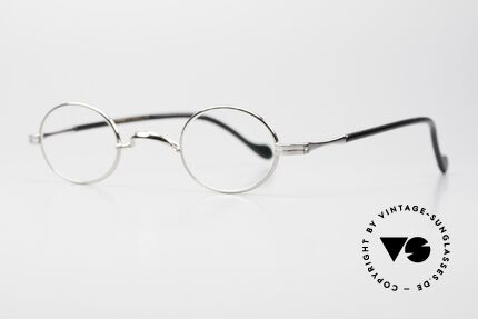 Lunor II A 04 Ovale XS Brille Platin Plattiert, sehr schlichte Form mit W-Steg; PLATIN-PLATTIERT!, Passend für Herren und Damen