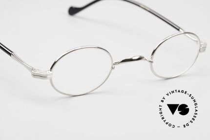 Lunor II A 04 Ovale XS Brille Platin Plattiert, altes, ungetragenes LUNOR Einzelstück von ca. 1998, Passend für Herren und Damen