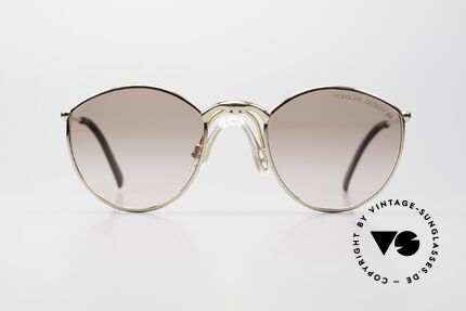 Porsche 5638 - S Damen und Herren Brille 90er, hochwertig vergoldete Metallfassung mit Sattelsteg, Passend für Herren und Damen