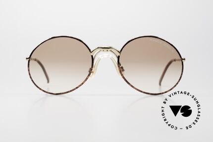 Porsche 5658 - S Runde 90er Sonnenbrille Unisex, kastanie/goldene Metallfassung mit einem Sattelsteg, Passend für Herren und Damen