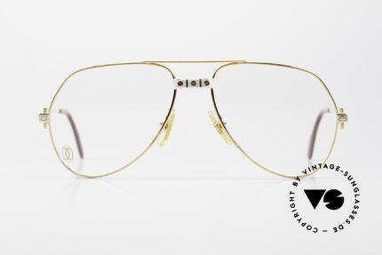 Cartier Vendome Santos - S 80er James Bond Vintage Brille, wurde 1983 veröffentlicht & dann bis 1997 produziert, Passend für Herren und Damen